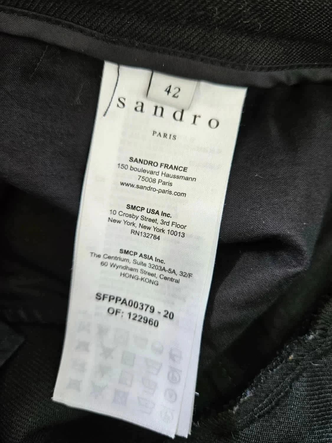 Pantalon droit noir Sandro taille 42 - Photo 3/7