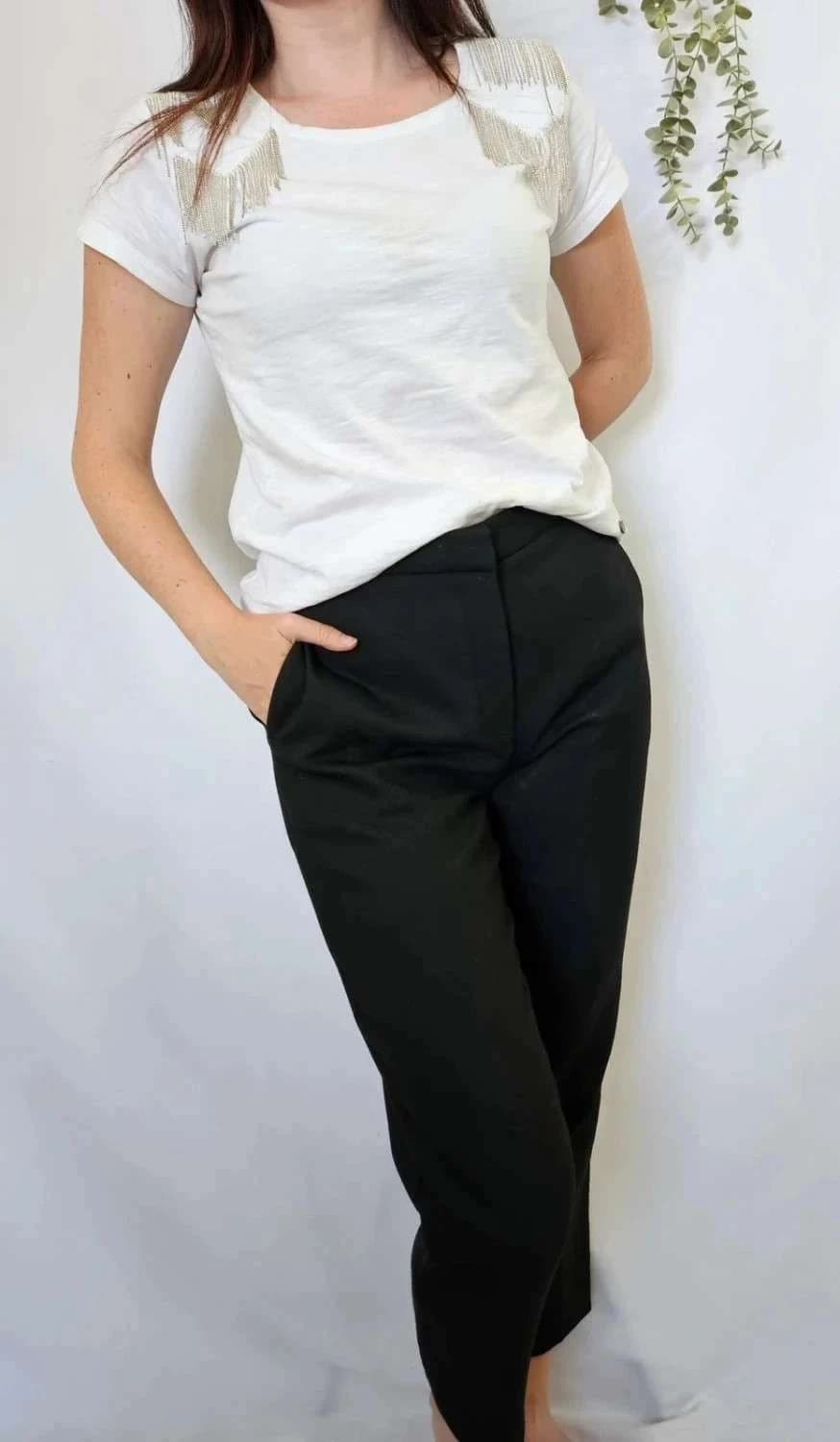 Pantalon droit noir Sandro taille 42 - Photo 1/7