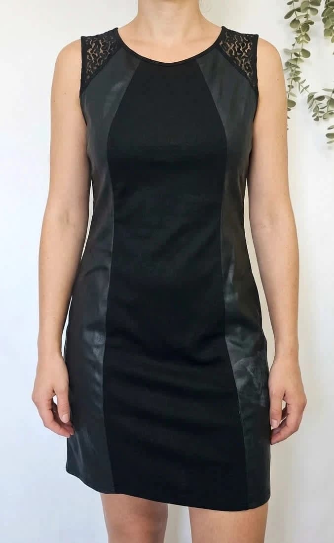 Robe noire sans manches Kaporal simili cuir taille M - Photo 1/10