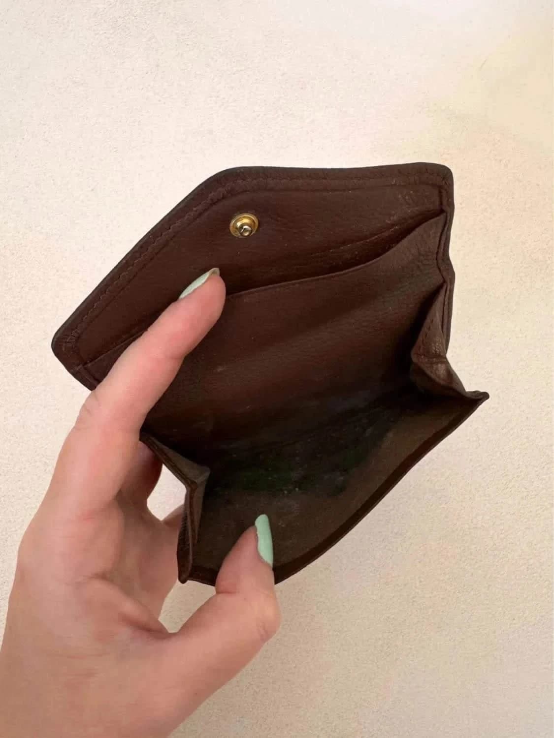 Portefeuille Longchamp vintage cuir marron logo embossé - Photo 4/6