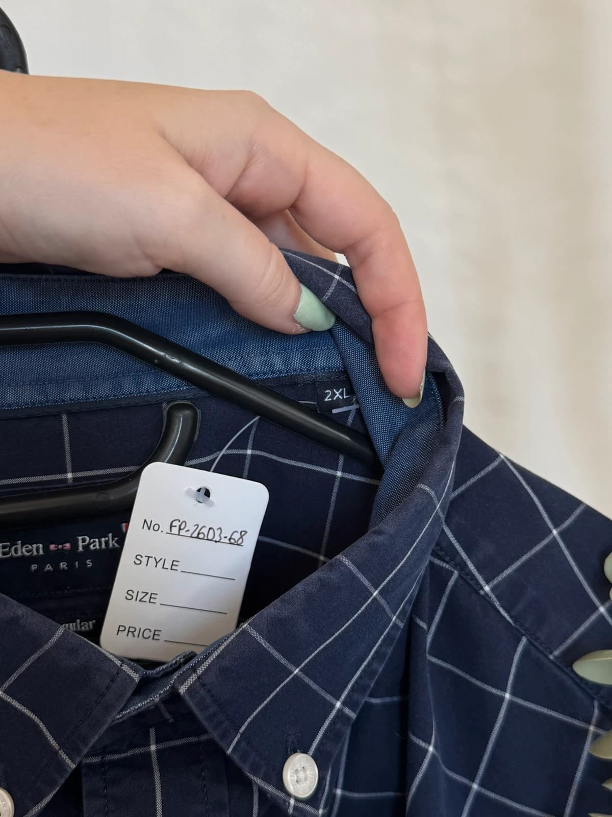 Chemise Eden Park Paris bleu marine carreaux taille 2XL regular fit - FP260368 - Photo 3/10