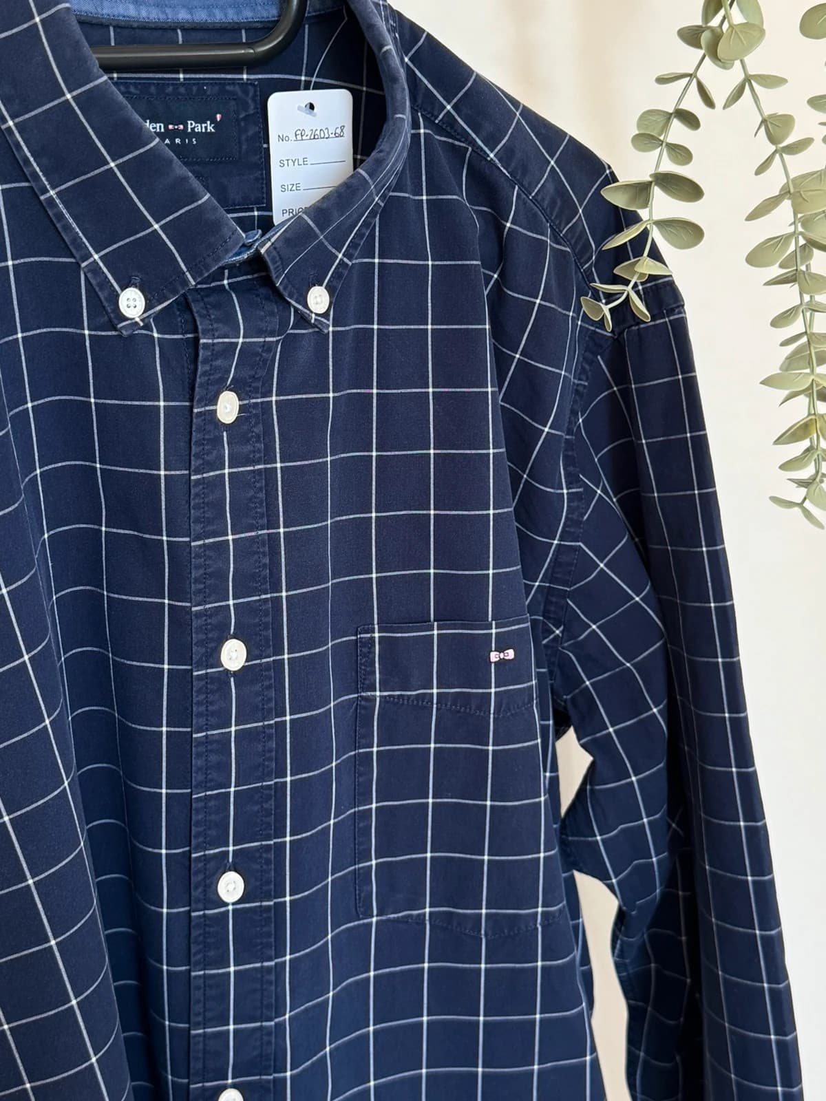 Chemise Eden Park Paris bleu marine carreaux taille 2XL regular fit - FP260368 - Photo 4/10