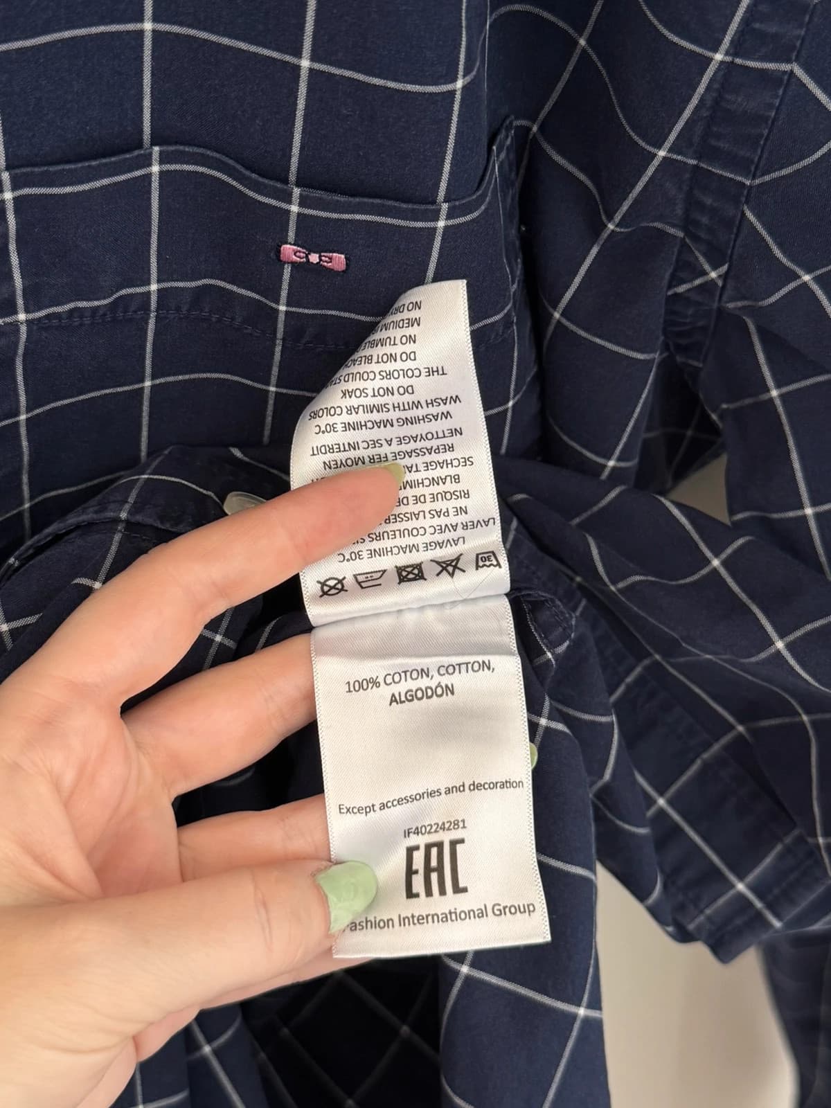 Chemise Eden Park Paris bleu marine carreaux taille 2XL regular fit - FP260368 - Photo 6/10