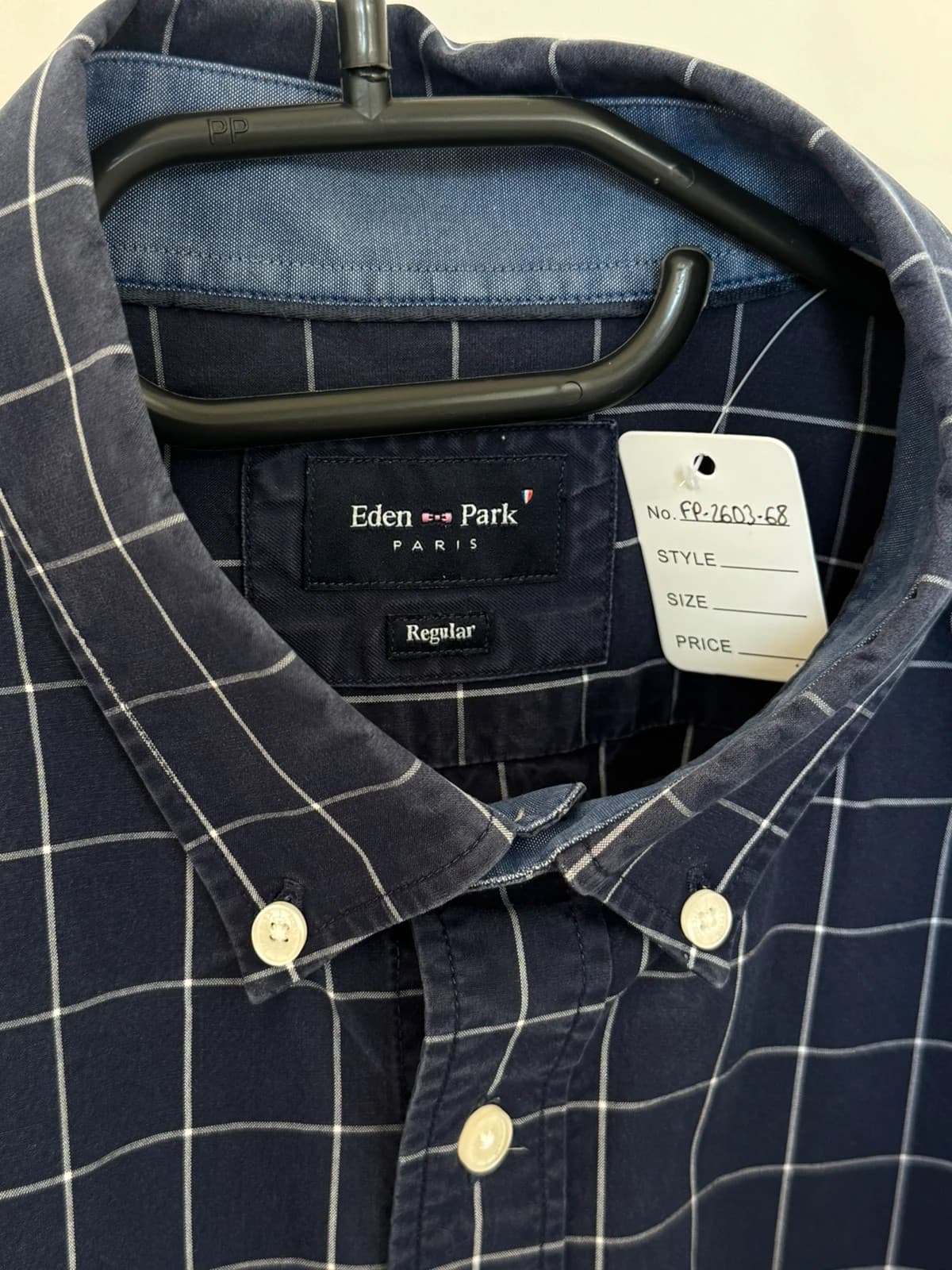Chemise Eden Park Paris bleu marine carreaux taille 2XL regular fit - FP260368 - Photo 8/10