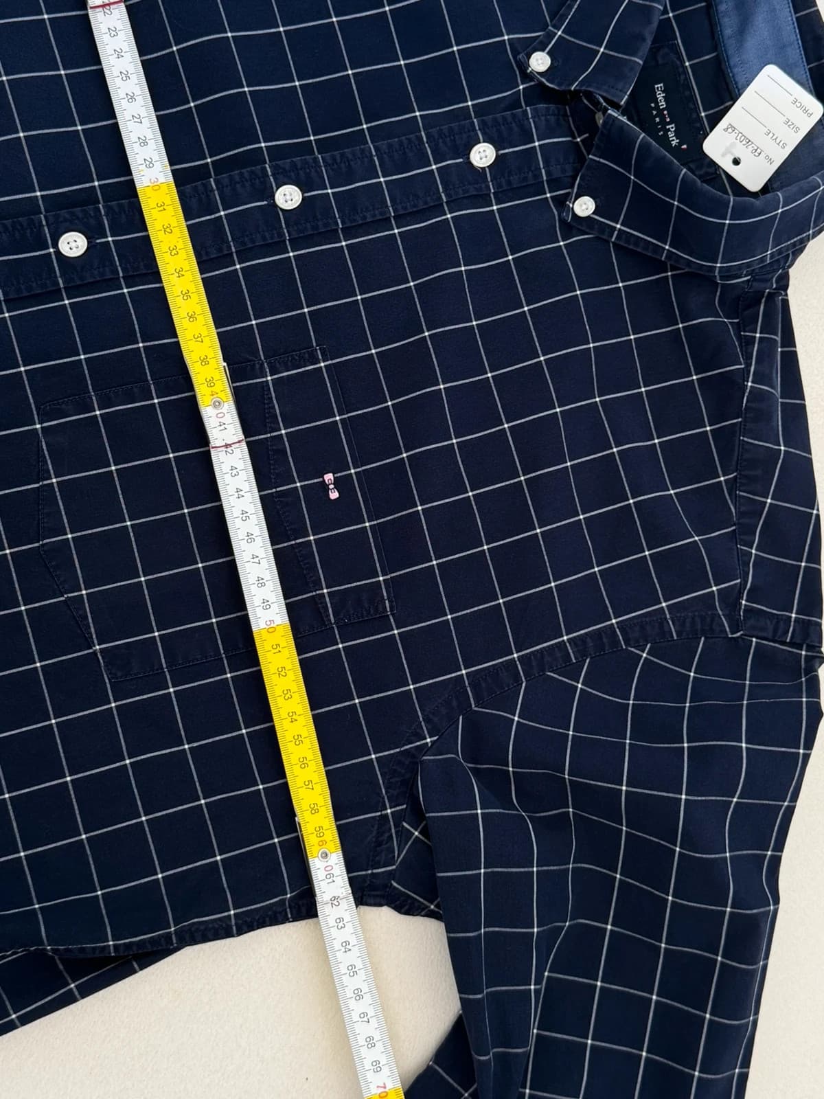 Chemise Eden Park Paris bleu marine carreaux taille 2XL regular fit - FP260368 - Photo 9/10