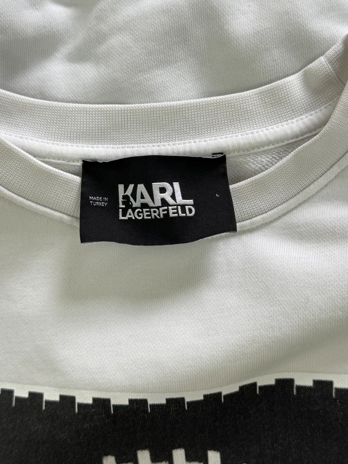 Sweat Crewneck Karl Lagerfeld blanc brodé taille M - Photo 6/10