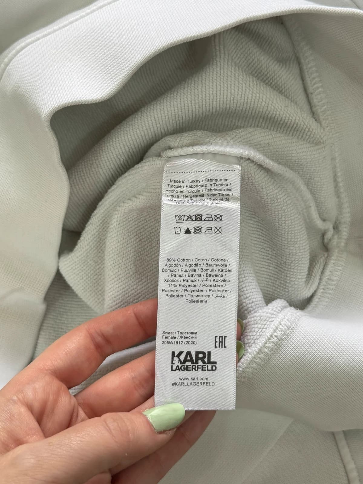 Sweat Crewneck Karl Lagerfeld blanc brodé taille M - Photo 7/10