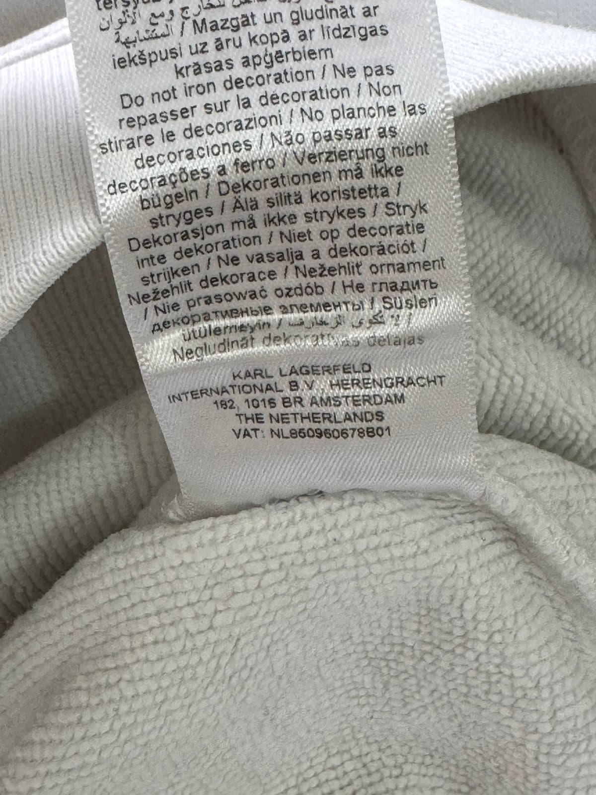 Sweat Crewneck Karl Lagerfeld blanc brodé taille M - Photo 8/10