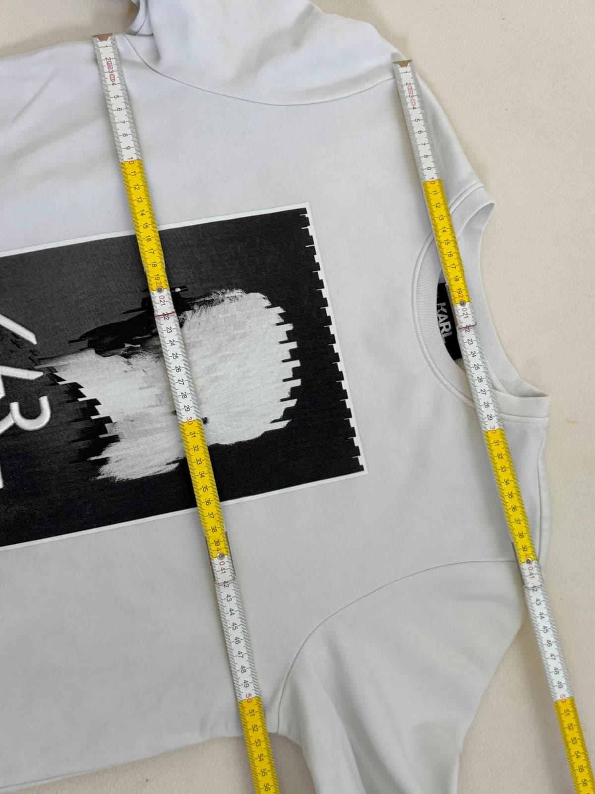 Sweat Crewneck Karl Lagerfeld blanc brodé taille M - Photo 9/10