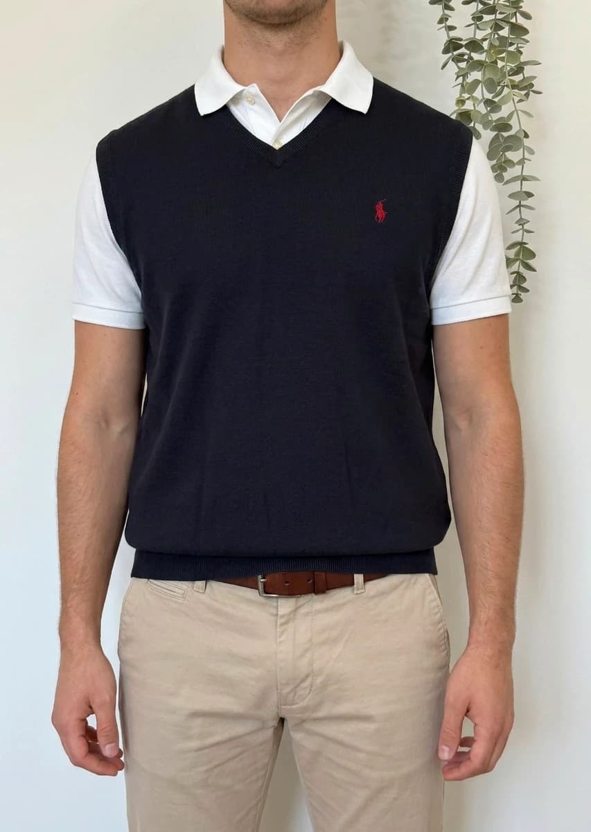 Pull sans manches Ralph Lauren pima cotton noir taille XXL - PP2603409 - Photo 1/7