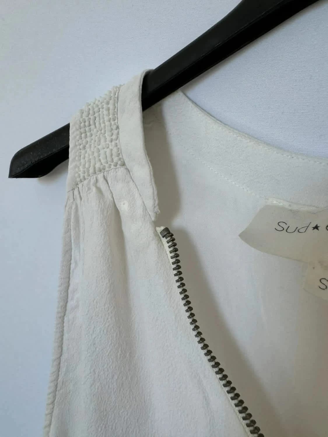 Robe Sud Express blanche et dégradé de bleu taille S cintrée - Photo 7/9