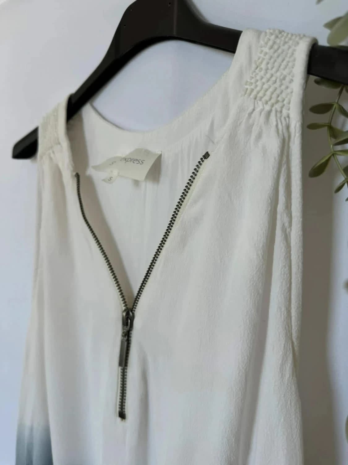 Robe Sud Express blanche et dégradé de bleu taille S cintrée - Photo 4/9