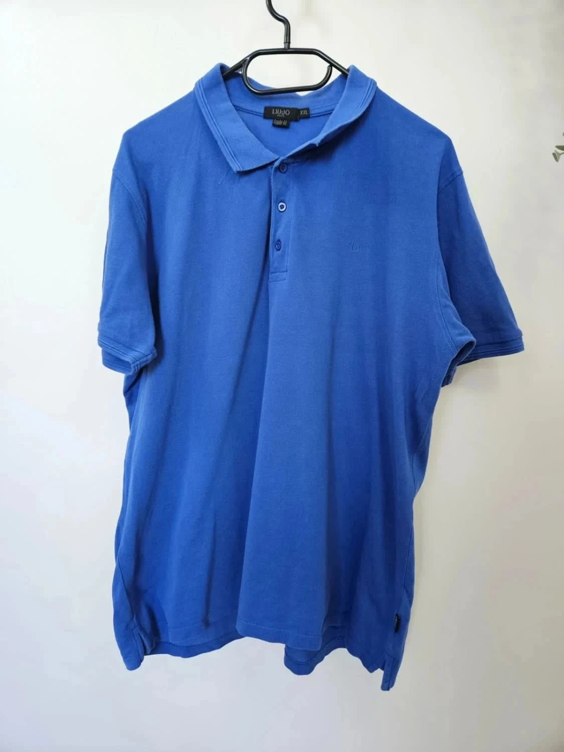 Polo Liu Jo Uomo bleu Regular Fit logo brodé taille XXL - Photo 2/9