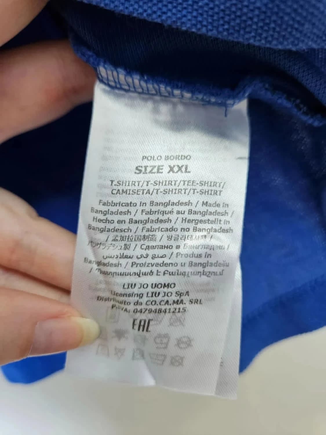 Polo Liu Jo Uomo bleu Regular Fit logo brodé taille XXL - Photo 7/9