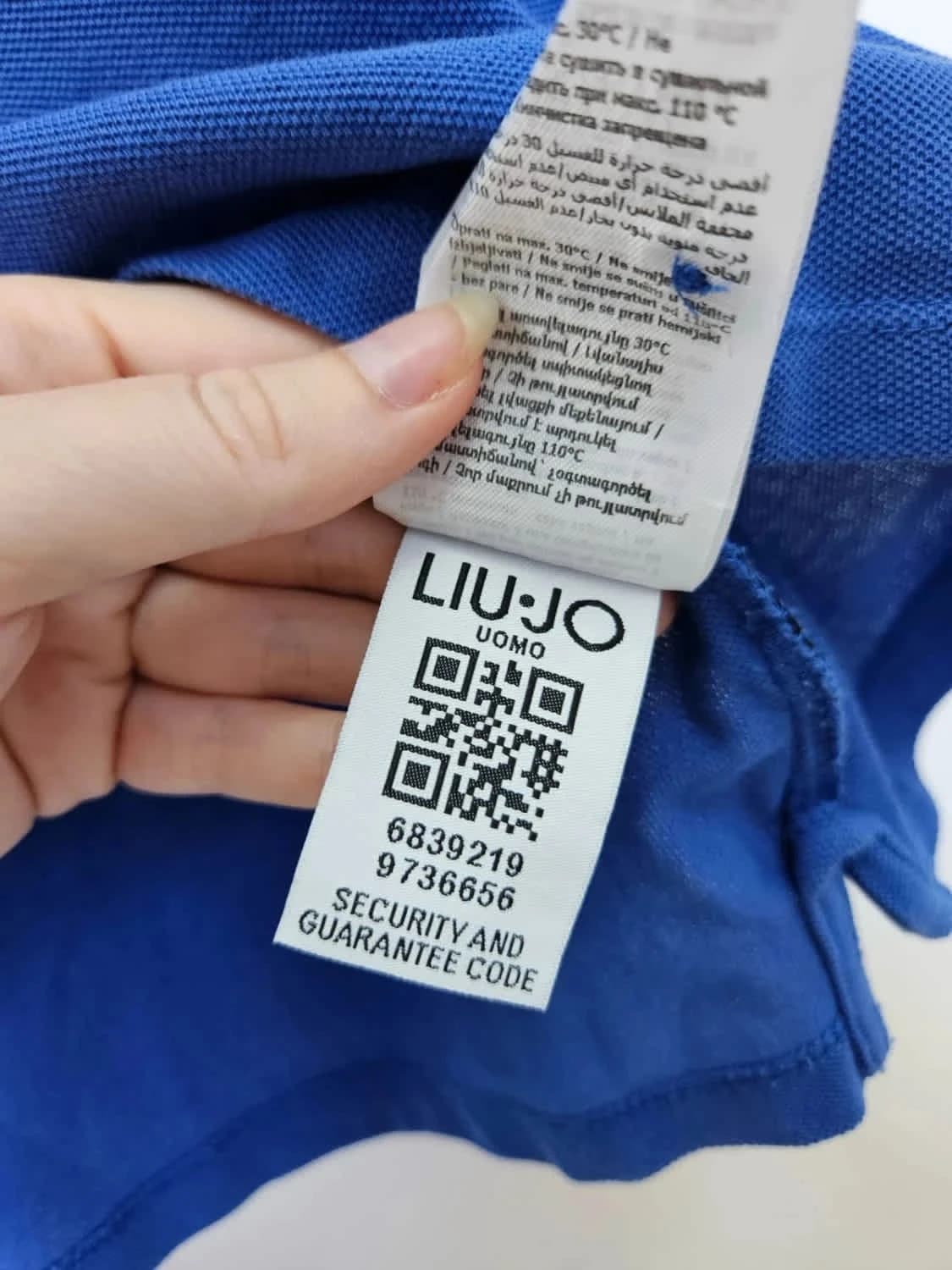 Polo Liu Jo Uomo bleu Regular Fit logo brodé taille XXL - Photo 9/9
