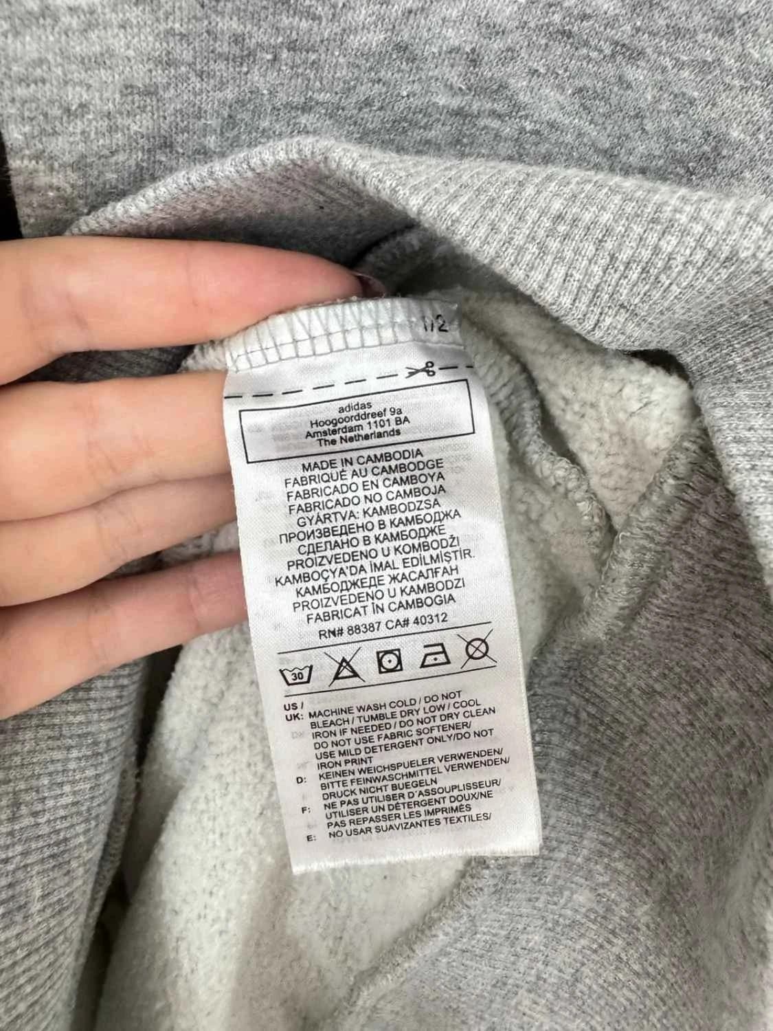 Sweat à capuche Adidas hoodie gris logo carré noir taille XL junior / M adulte - FP251298 - Photo 5/7