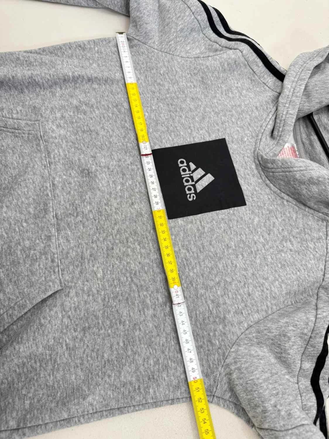 Sweat à capuche Adidas hoodie gris logo carré noir taille XL junior / M adulte - FP251298 - Photo 7/7