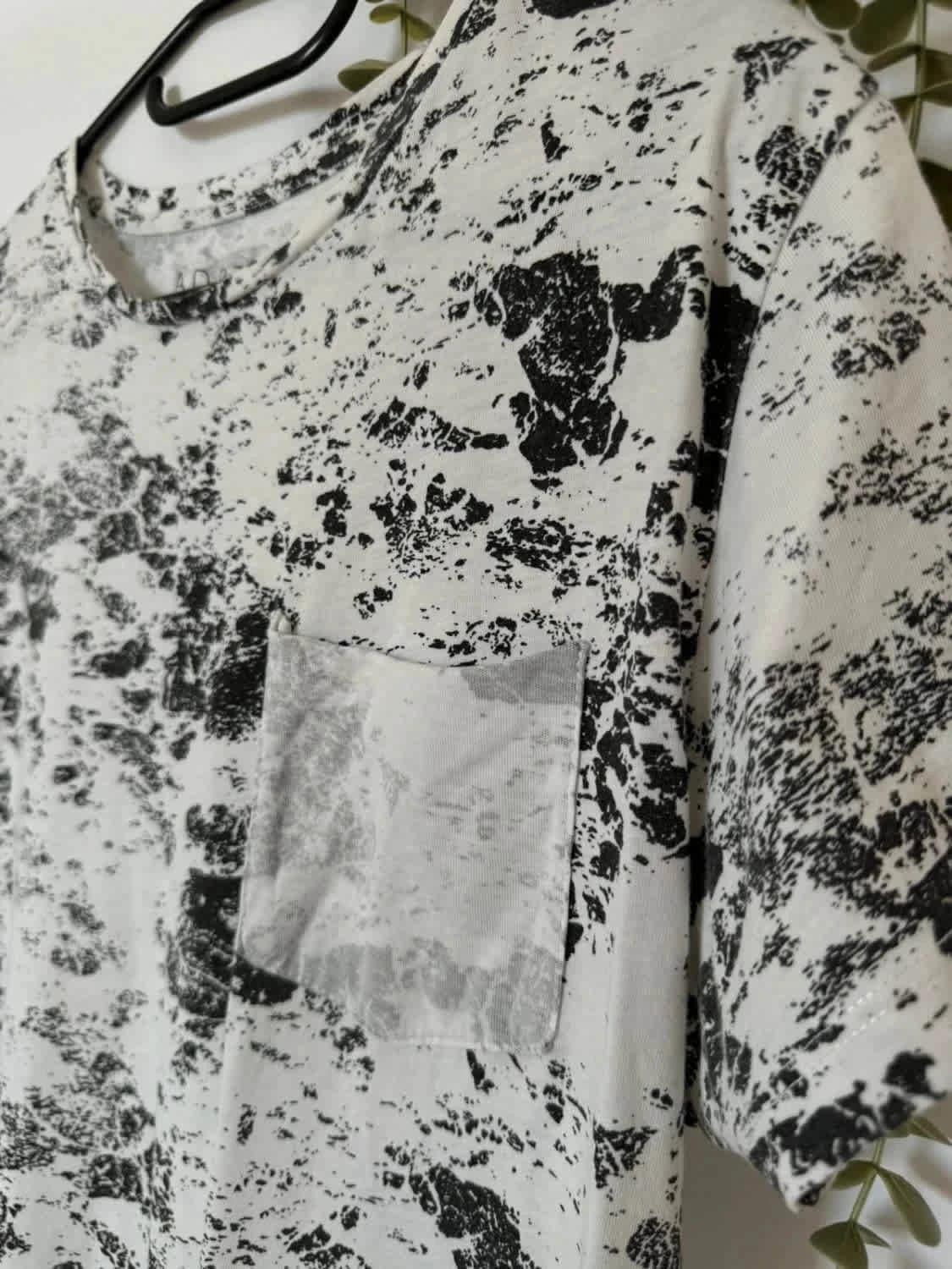 Tee-shirt ADPT motif marbré noir et blanc taille M - Photo 3/7