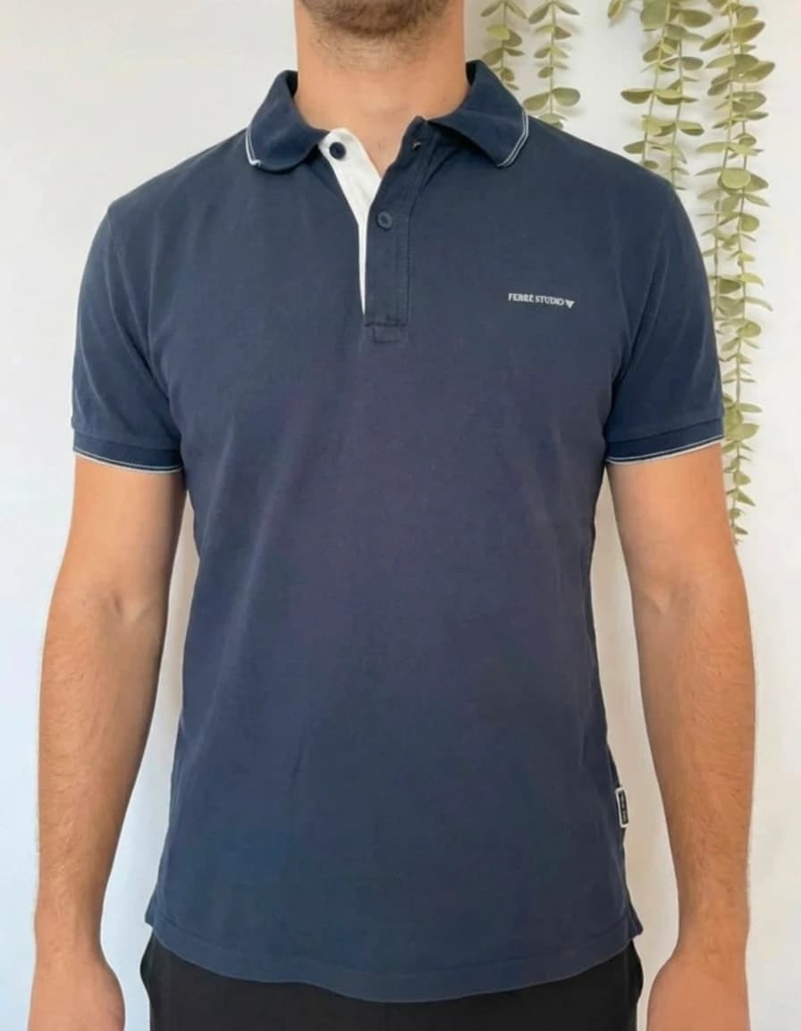 Polo bleu marine Ferre Studio taille L - Photo 1/9