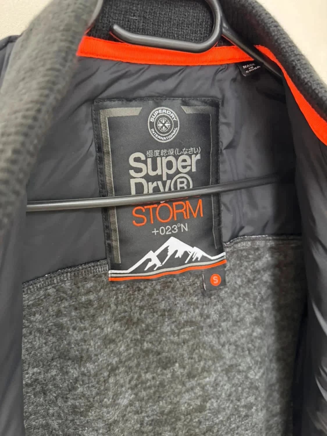 Veste full zip Superdry Storm Co homme gris chiné effet doudoune et manches laine taille S - Photo 7/11
