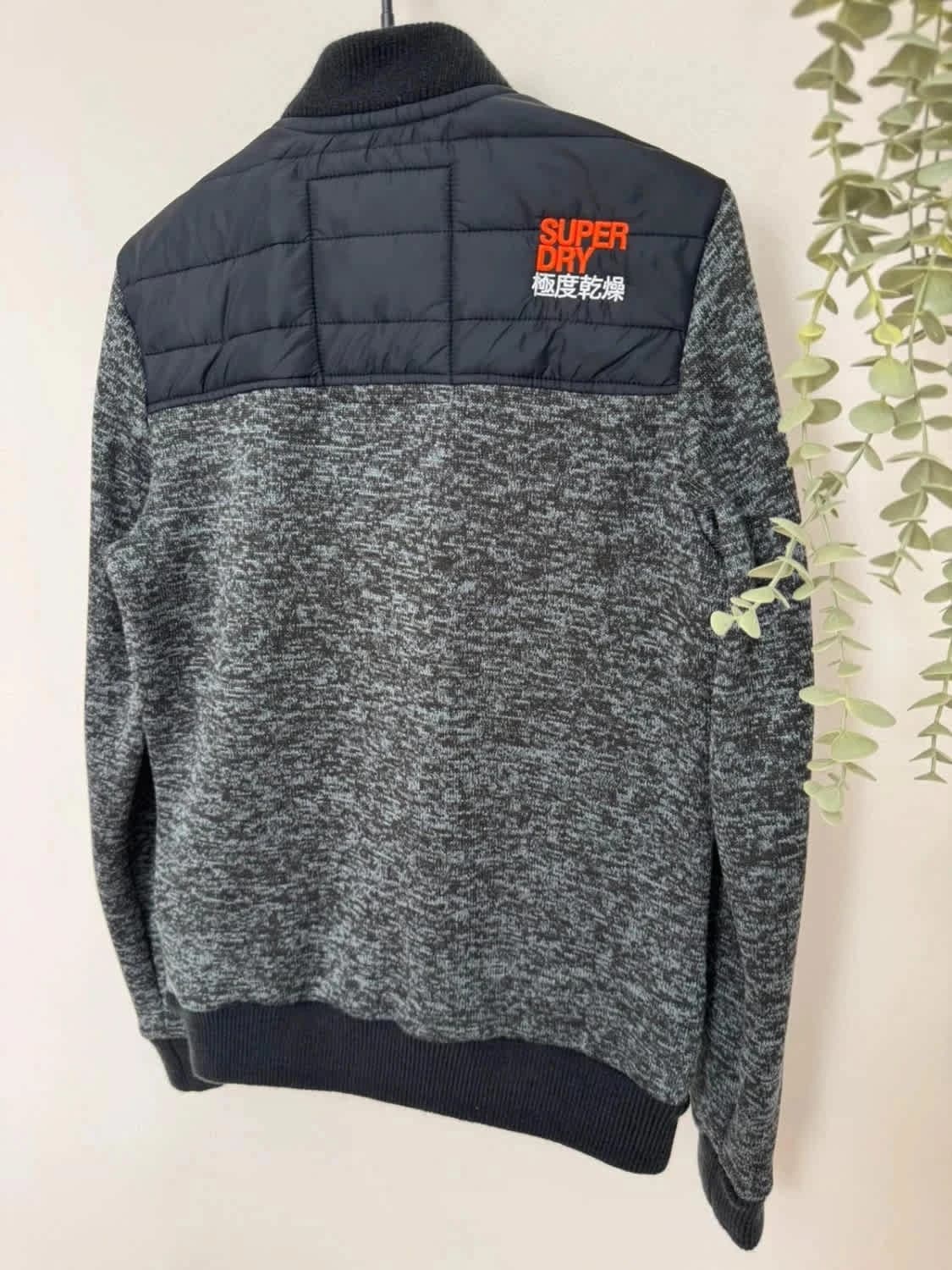Veste full zip Superdry Storm Co homme gris chiné effet doudoune et manches laine taille S - Photo 10/11
