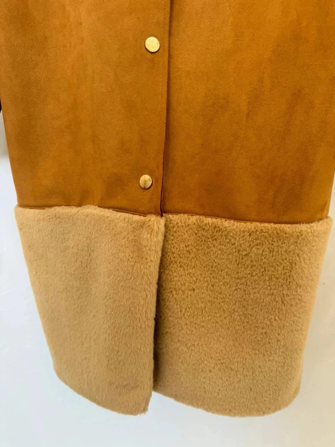 Manteau Zara camel effet suédine taille S - Photo 3/5