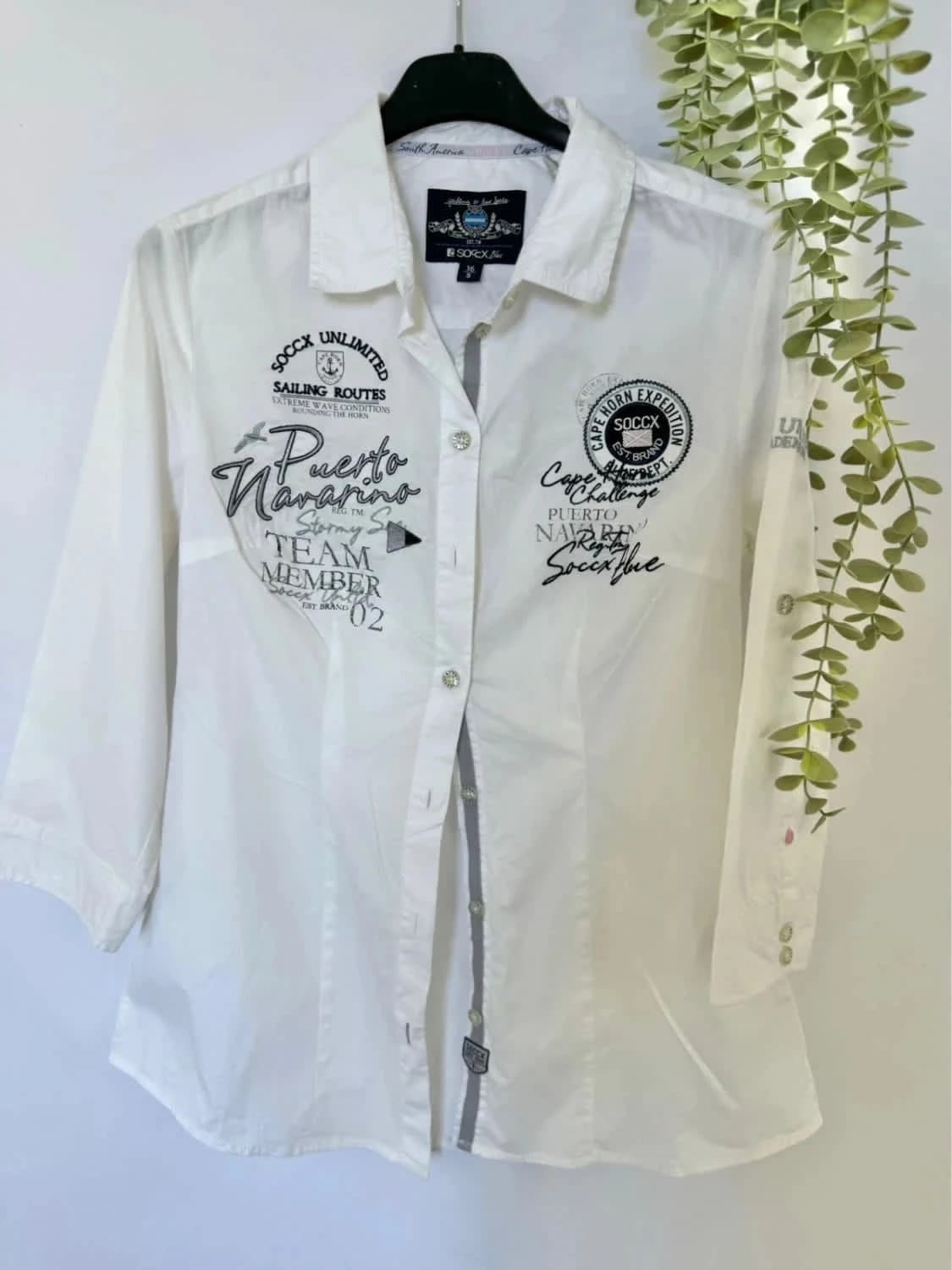 Chemisier blanc Soccx brodé taille S - Photo 2/10