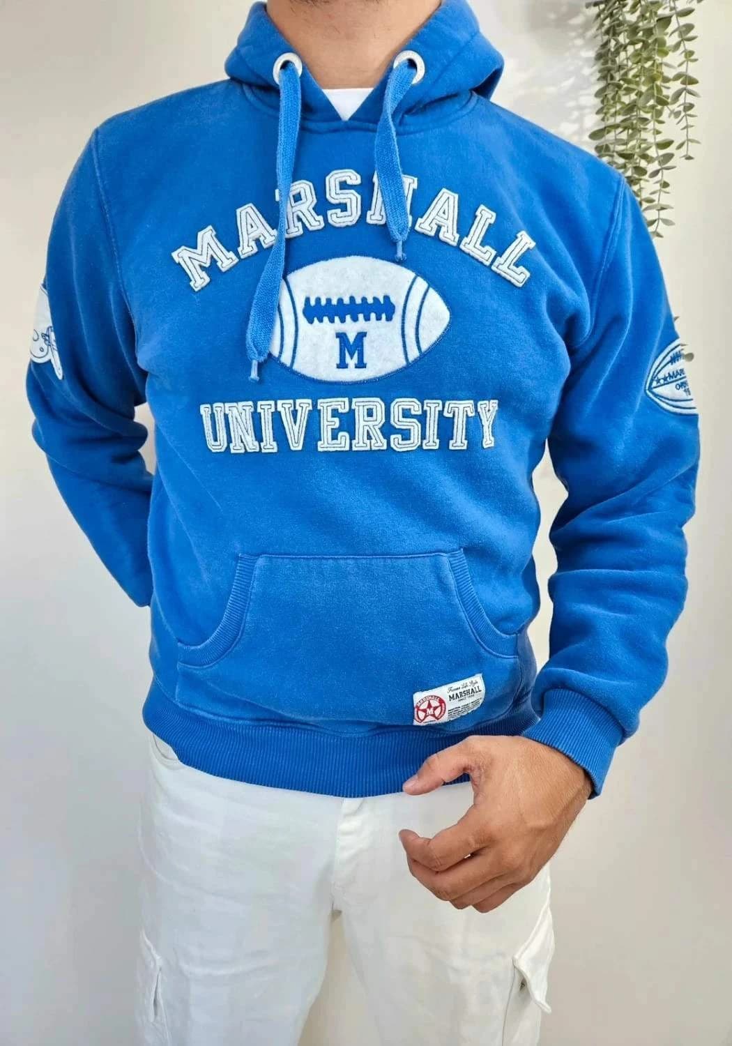 Sweat à capuche/Hoodie bleu Marshall University taille XL - Photo 1/7
