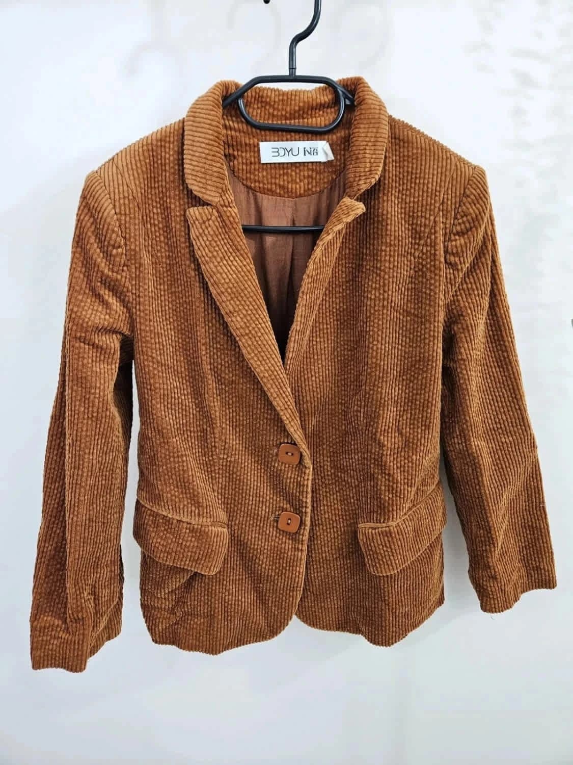 Veste blazer en velours côtelé marron caramel taille S - Photo 2/3