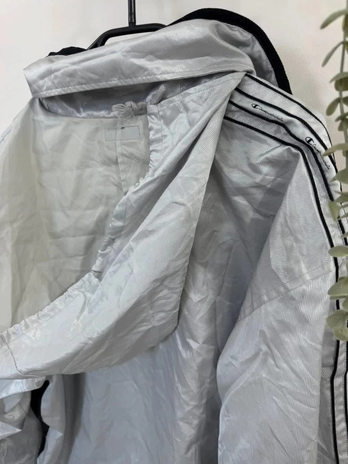 Veste/Track Jacket Windbreaker Champion Products vintage 90s argenté XO Jaspo rare - Photo 9/11