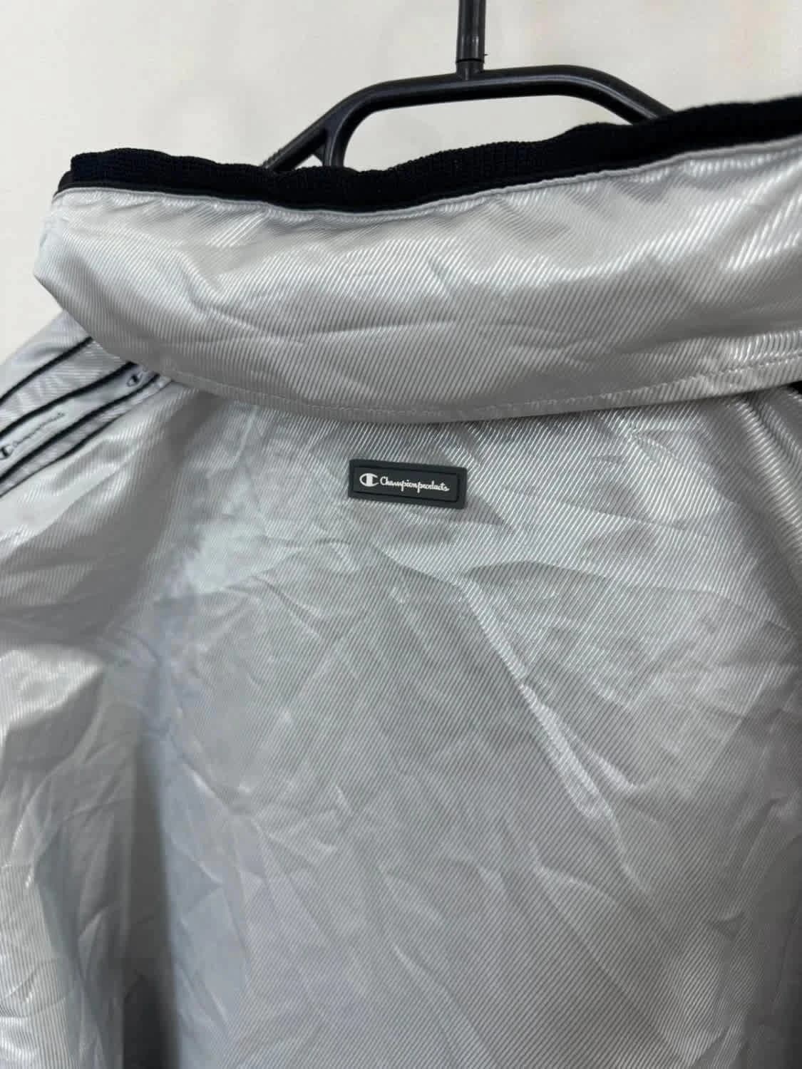 Veste/Track Jacket Windbreaker Champion Products vintage 90s argenté XO Jaspo rare - Photo 8/11