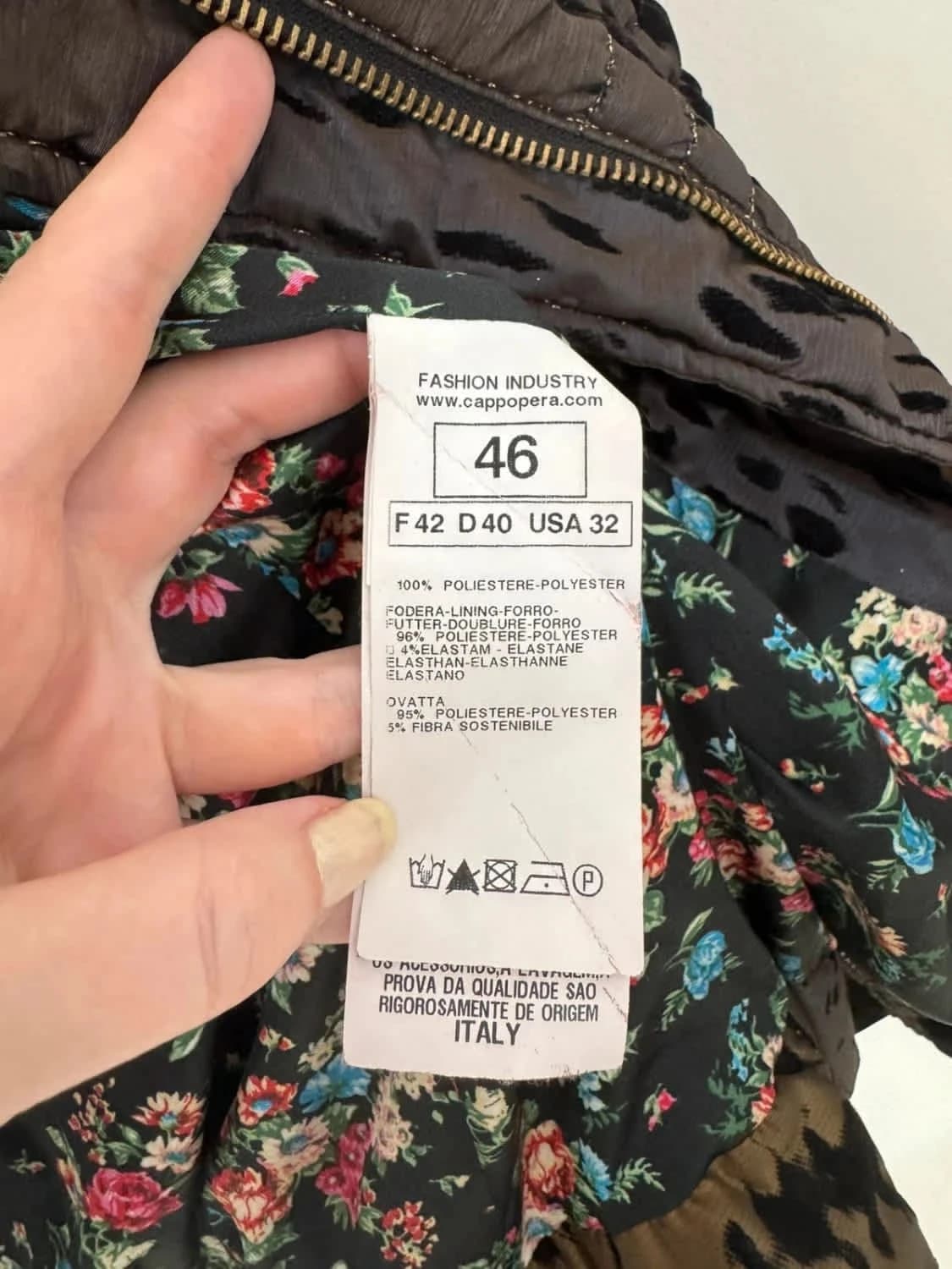 Veste matelassée Cappopera léopard marron noir taille 42/M - Photo 5/10
