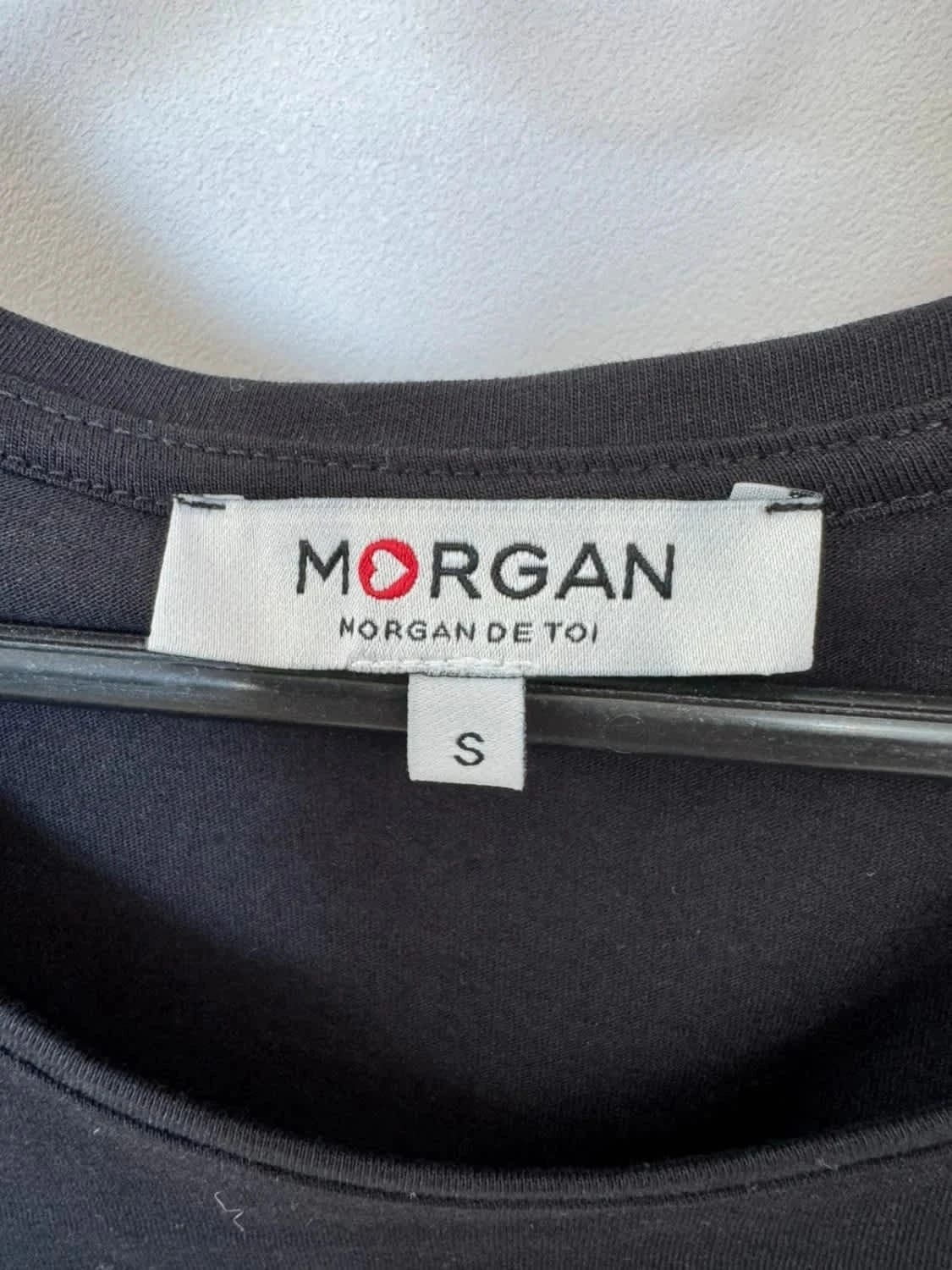 T-shirt noir Morgan imprimé zèbre argenté taille S - Photo 4/5