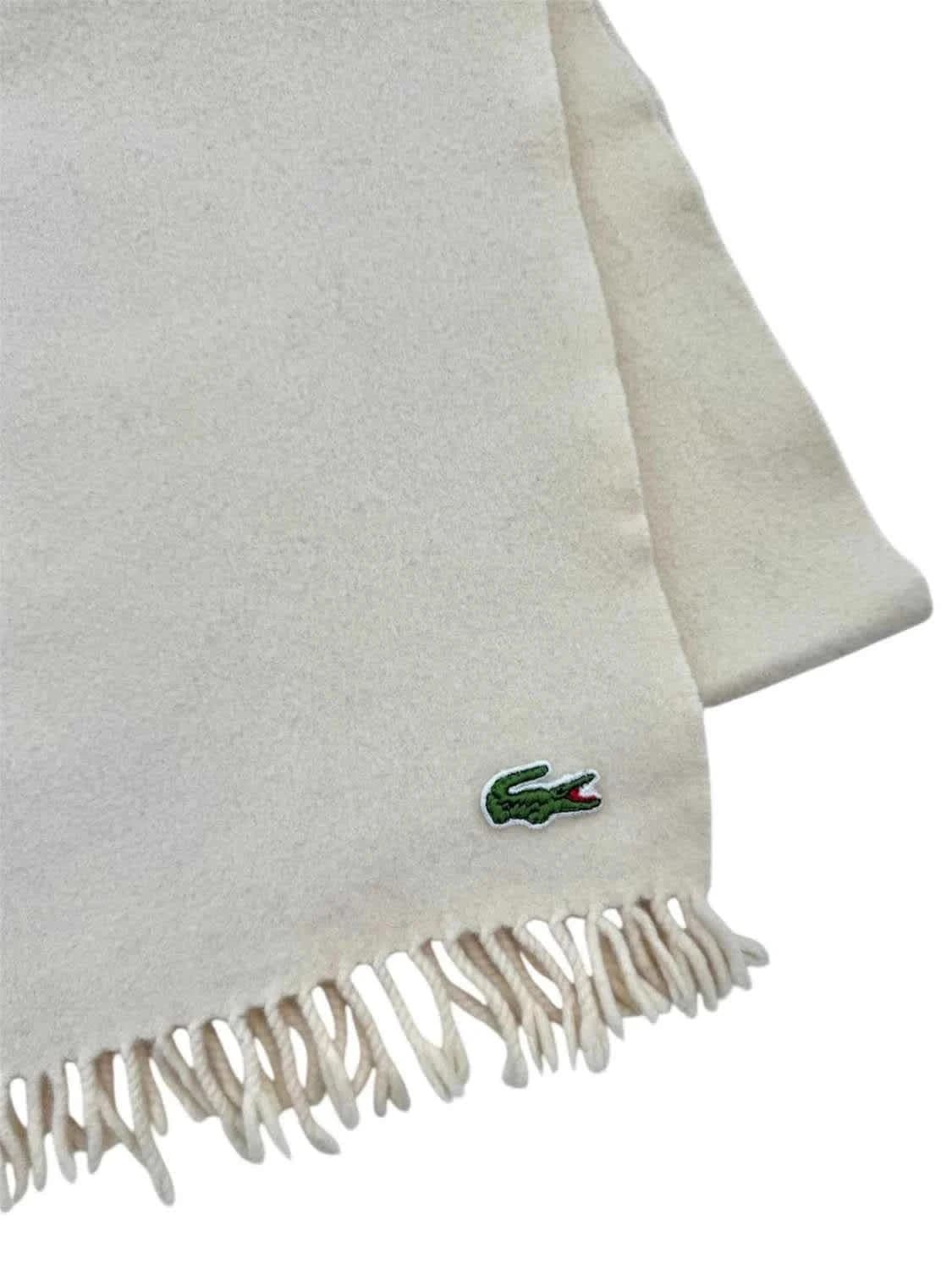 Écharpe laine Lacoste beige écru classique taille unique unisexe - Photo 1/5