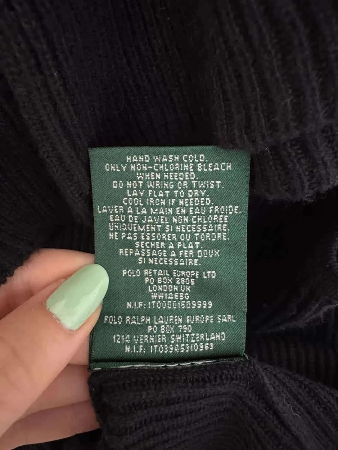 Top asymétrique Ralph Lauren noir soie et cachemire taille L - Photo 7/7