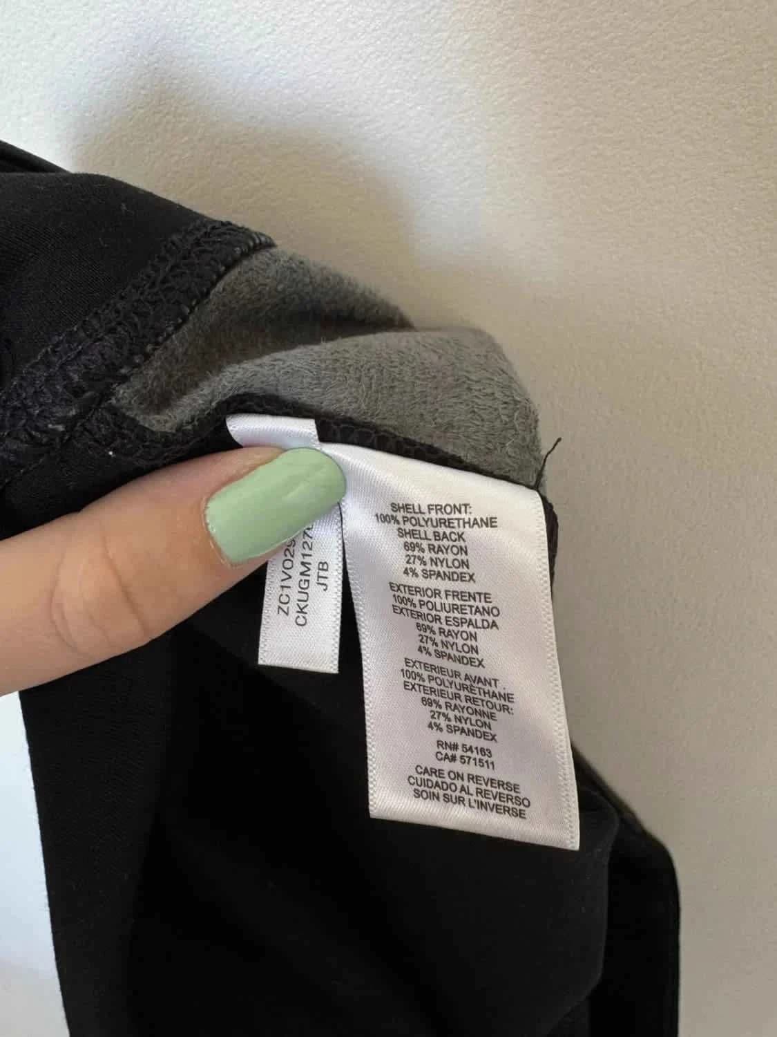 Calvin Klein legging polaire en simili cuir noir stretch taille S - Photo 5/7