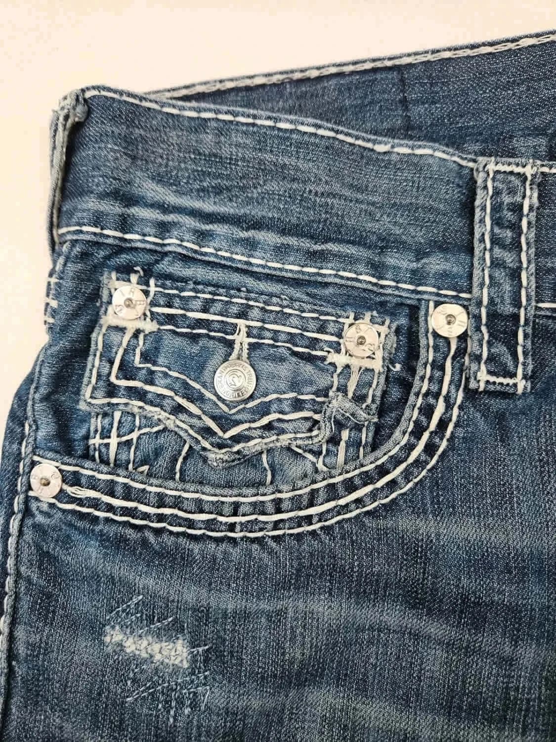 Short en jean True Religion Big T Super T Denim Y2K taille W30 - Photo 6/13