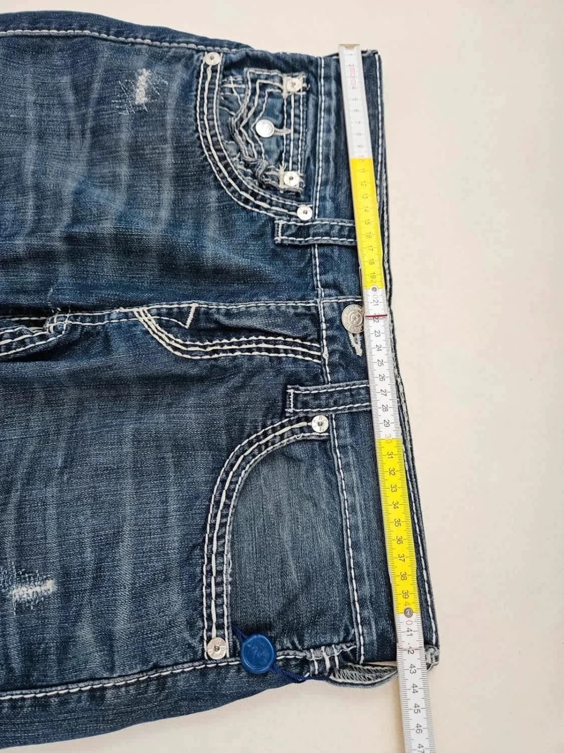 Short en jean True Religion Big T Super T Denim Y2K taille W30 - Photo 12/13