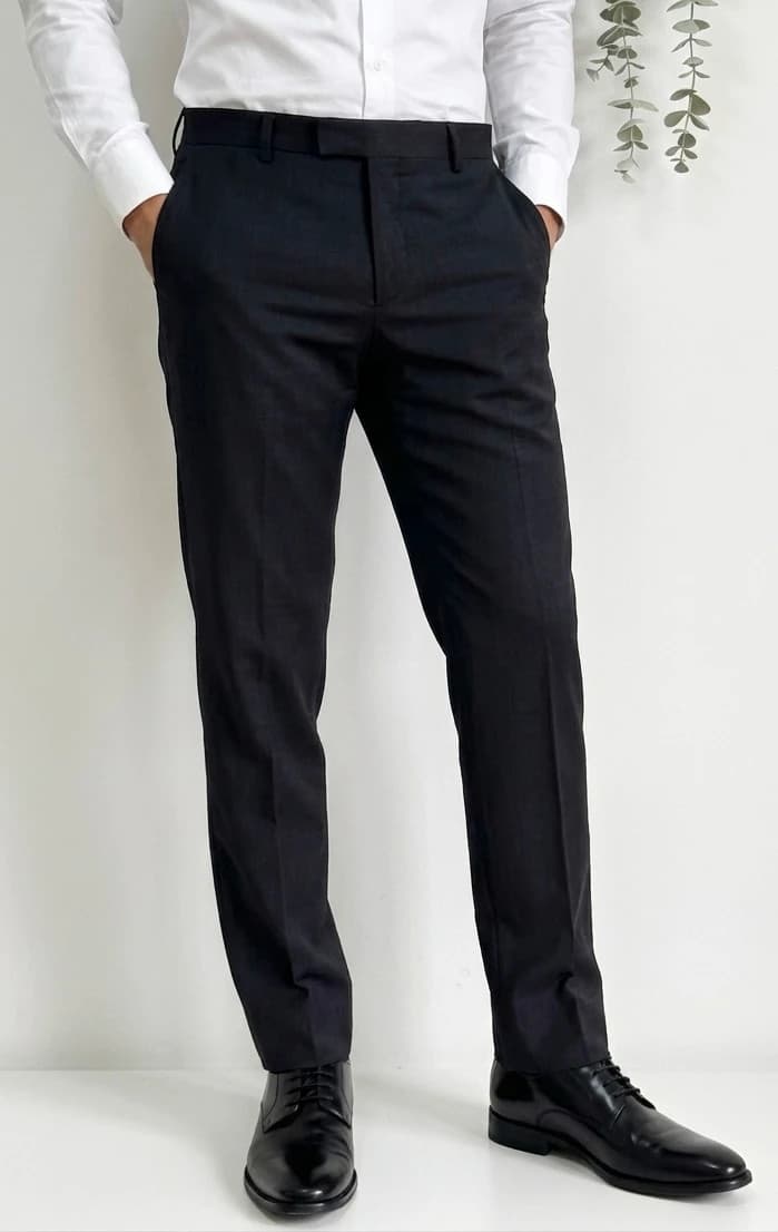 Pantalon costume Calvin Klein noir fitted laine taille 48/L - - Photo 1/9