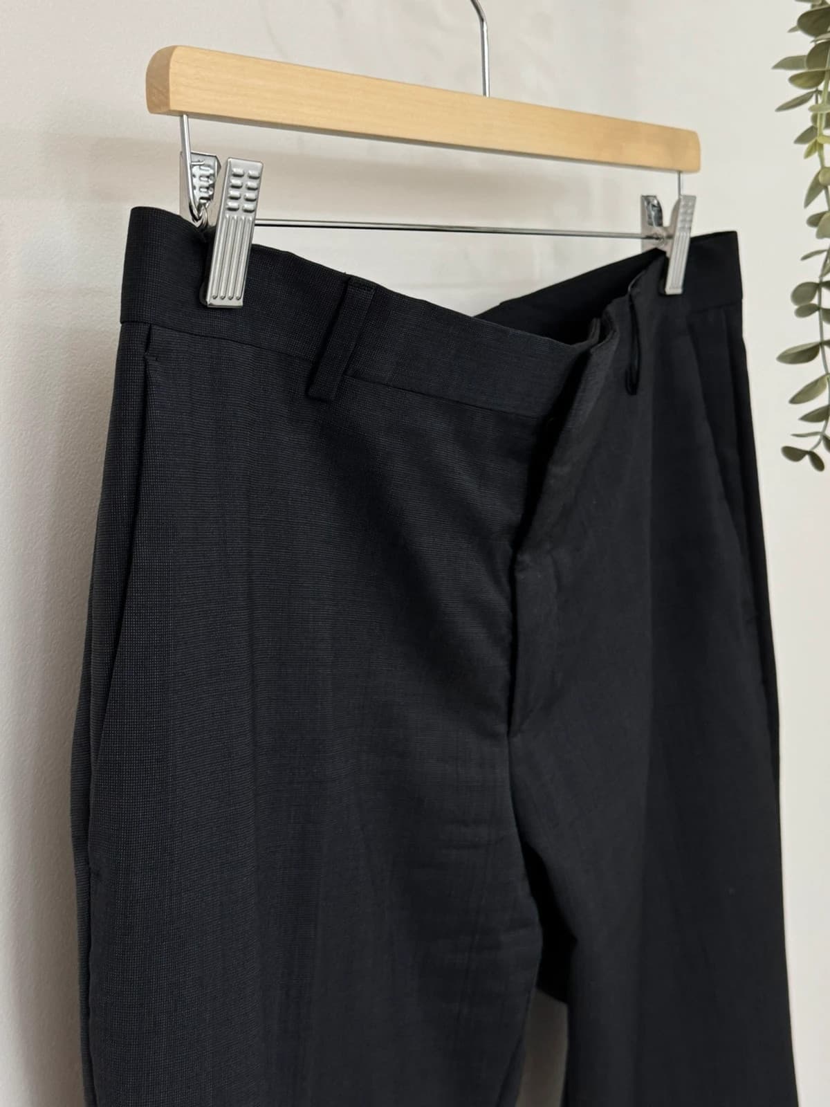 Pantalon costume Calvin Klein noir fitted laine taille 48/L - - Photo 4/9