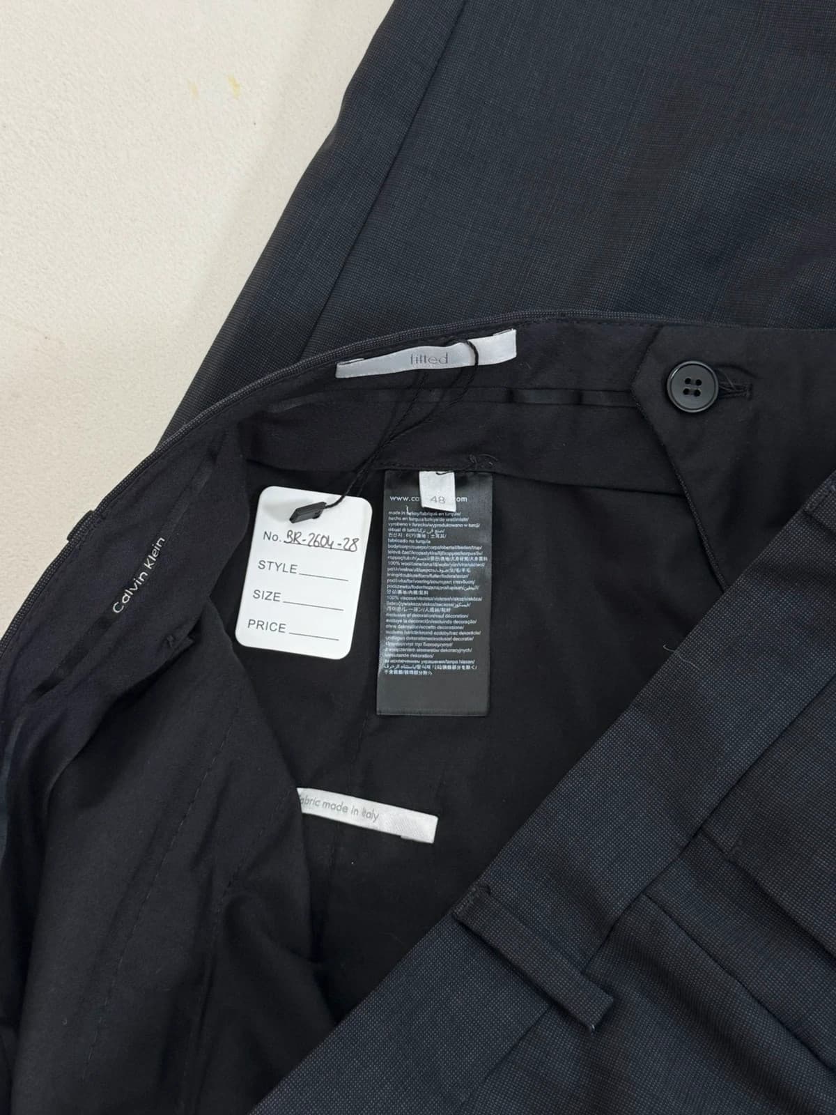 Pantalon costume Calvin Klein noir fitted laine taille 48/L - - Photo 6/9