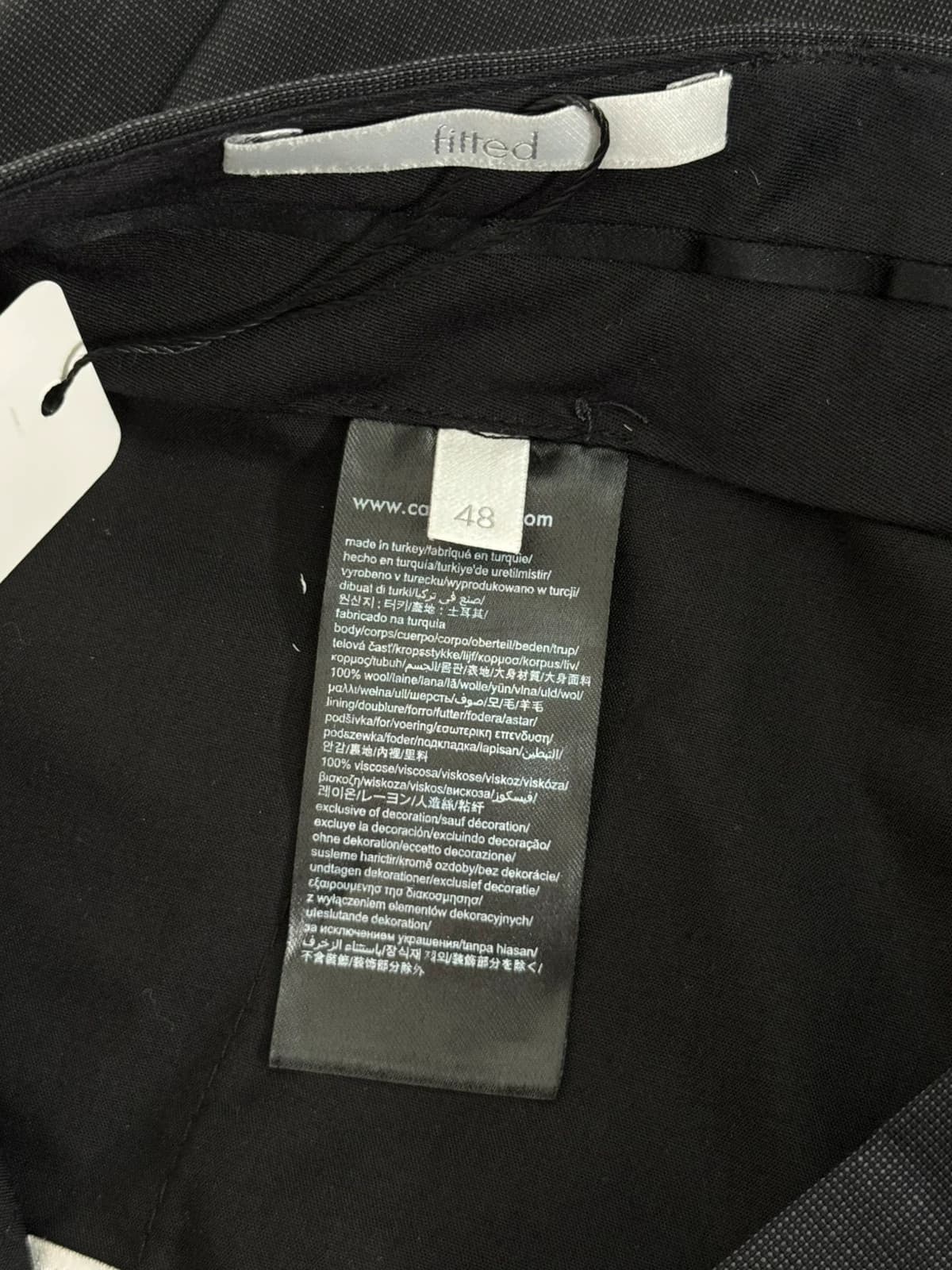 Pantalon costume Calvin Klein noir fitted laine taille 48/L - - Photo 7/9