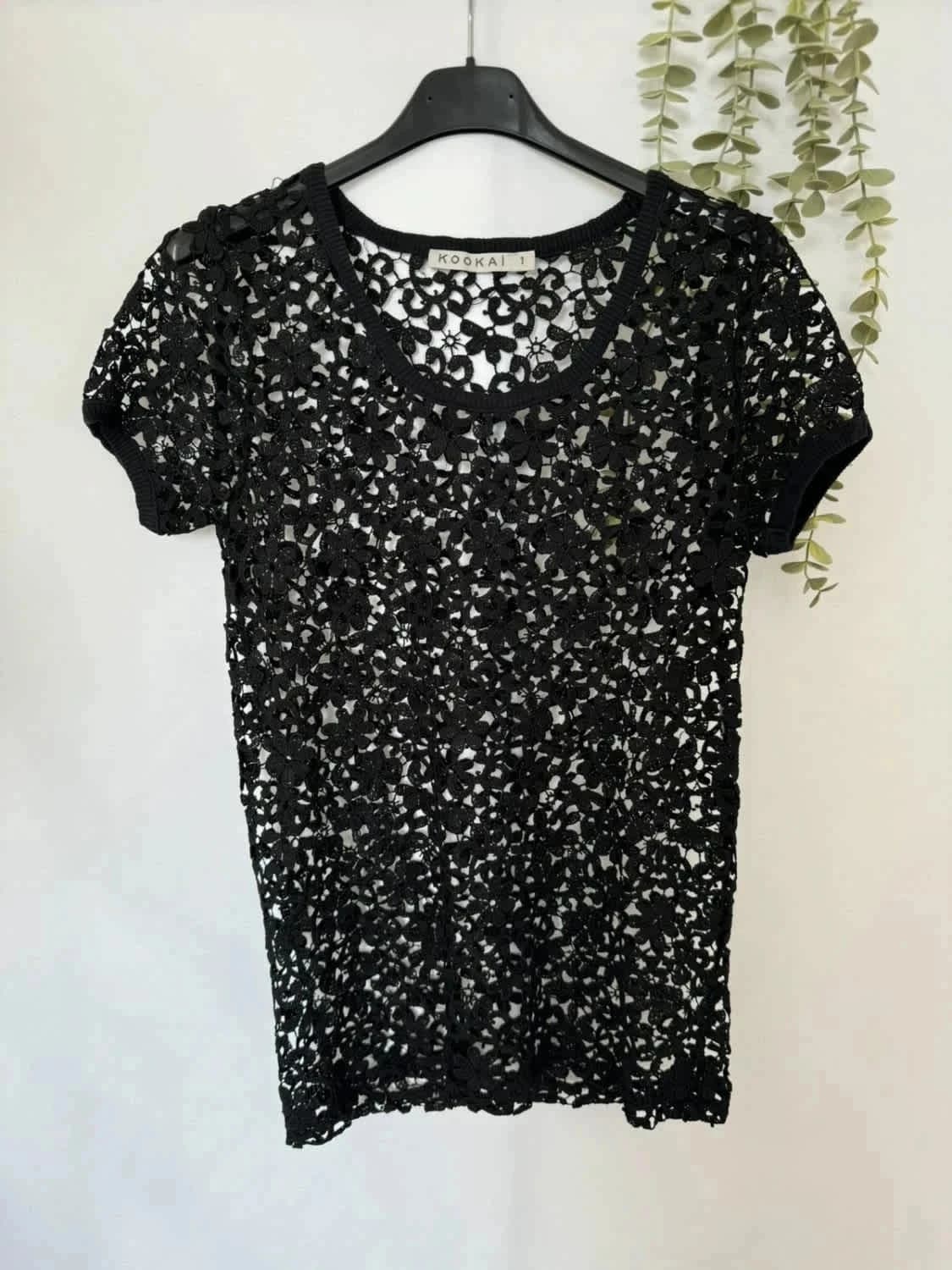 Top Kookaï dentelle noire taille 1 - Photo 2/4