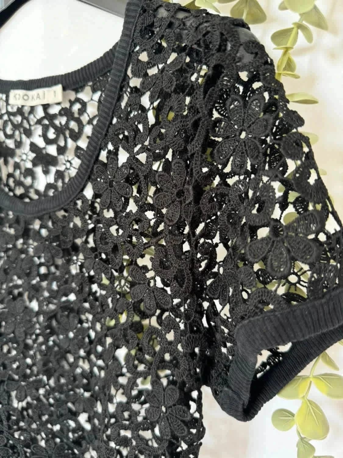 Top Kookaï dentelle noire taille 1 - Photo 3/4
