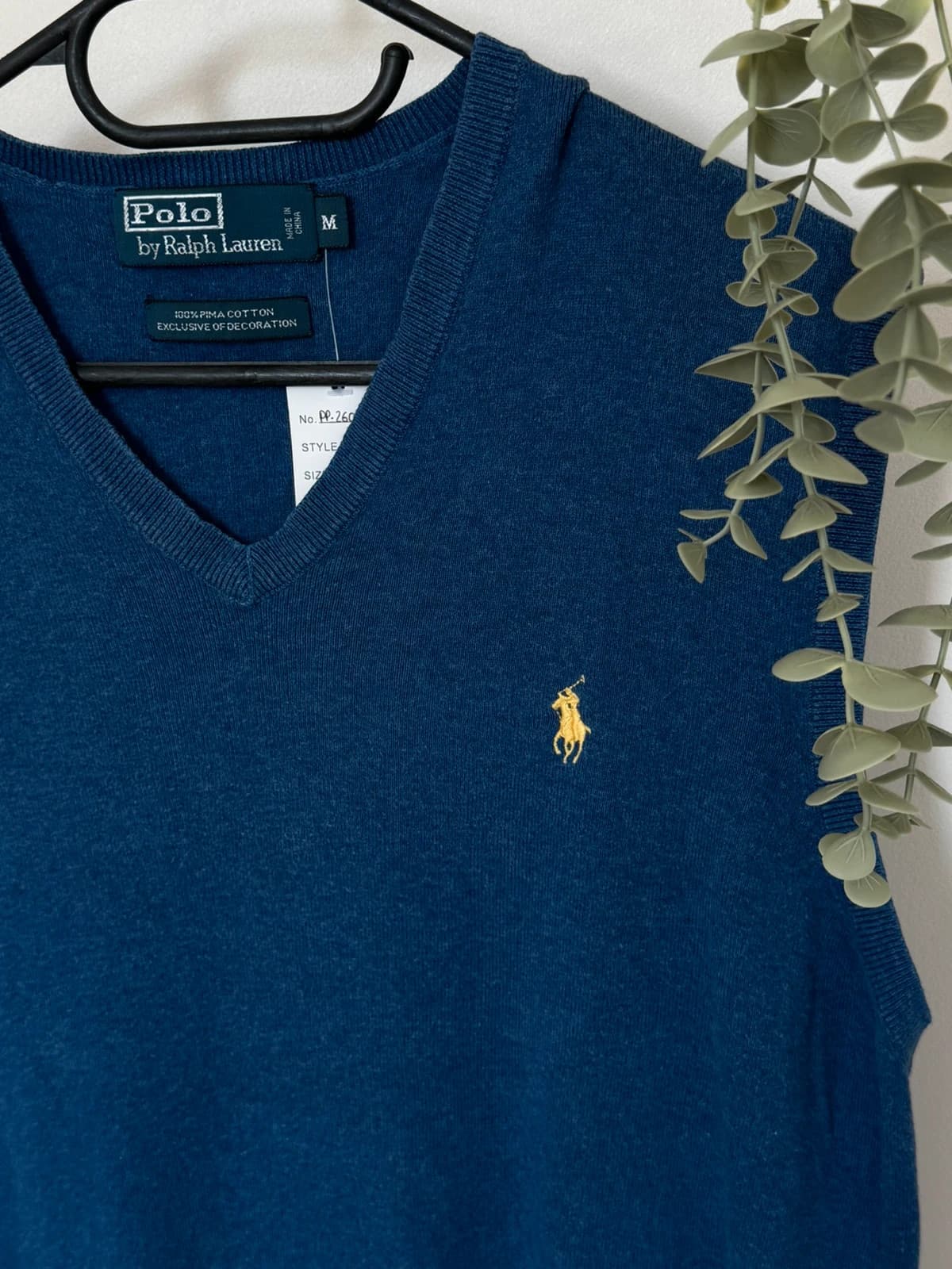 Pull sans manches Ralph Lauren bleu logo pony jaune taille M - PP2603291 - Photo 3/7
