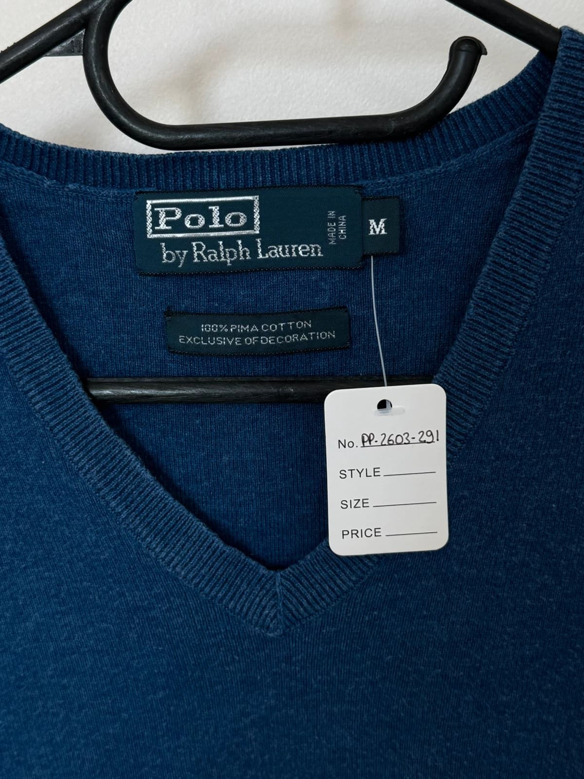 Pull sans manches Ralph Lauren bleu logo pony jaune taille M - PP2603291 - Photo 4/7