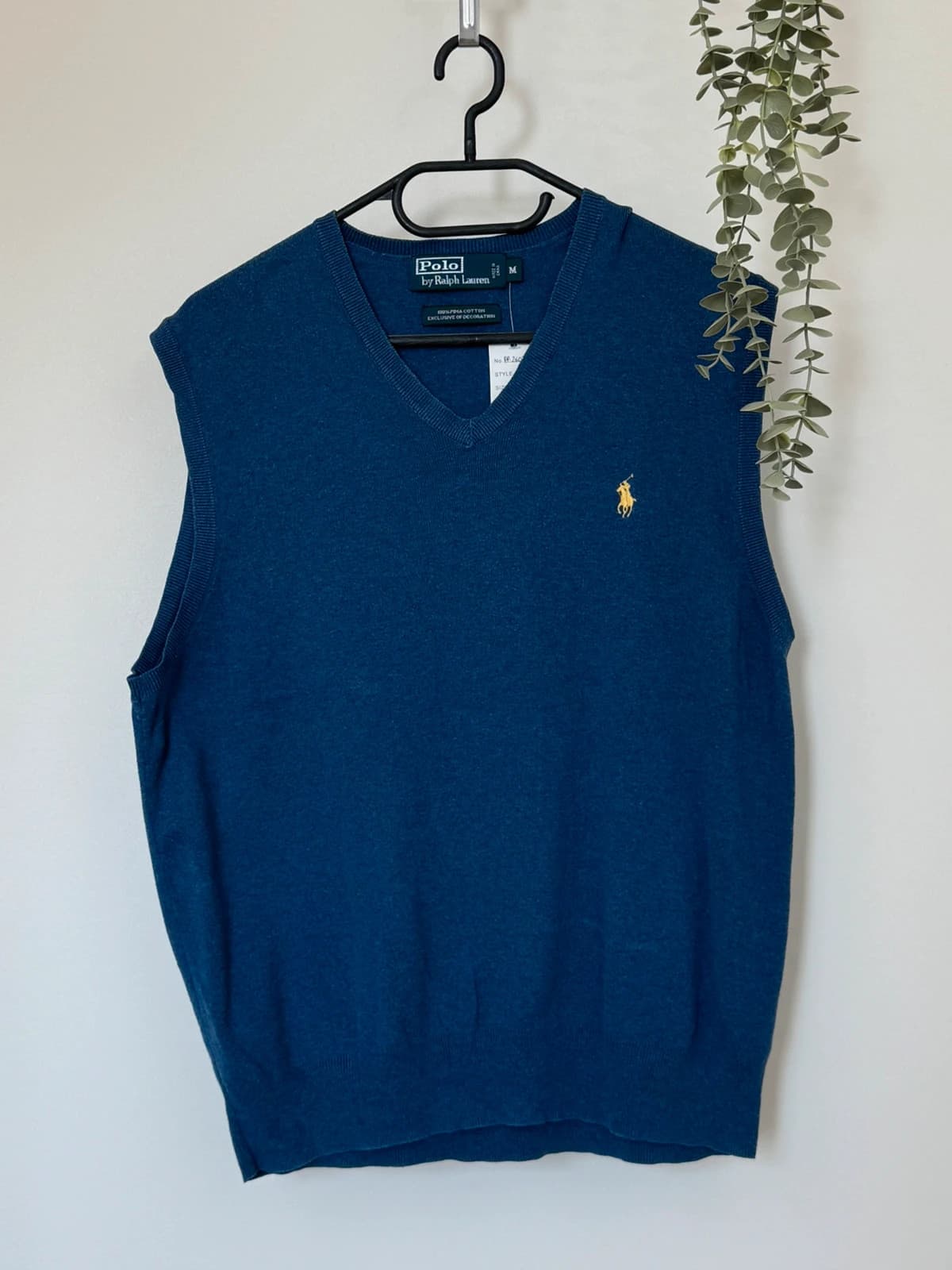Pull sans manches Ralph Lauren bleu logo pony jaune taille M - PP2603291 - Photo 2/7