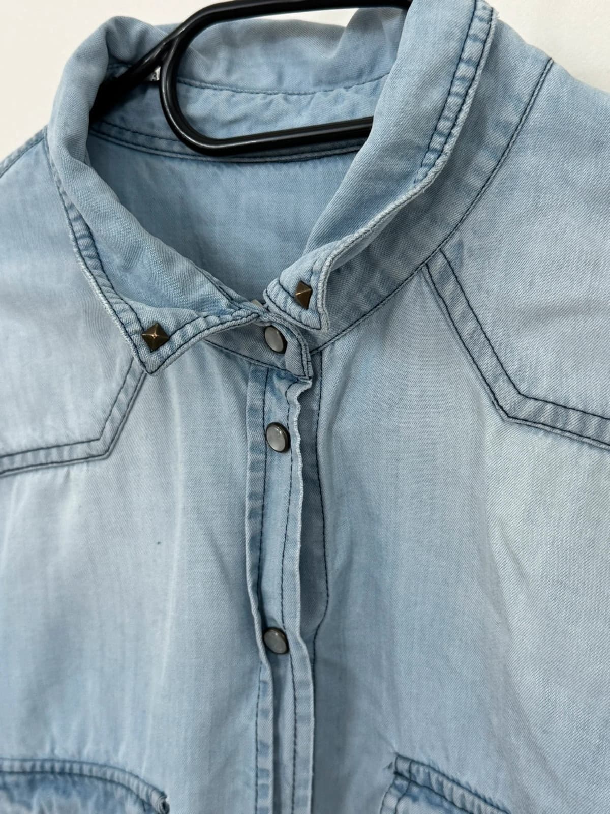 Chemise denim IKKS bleu clair taille 38 - Photo 5/9
