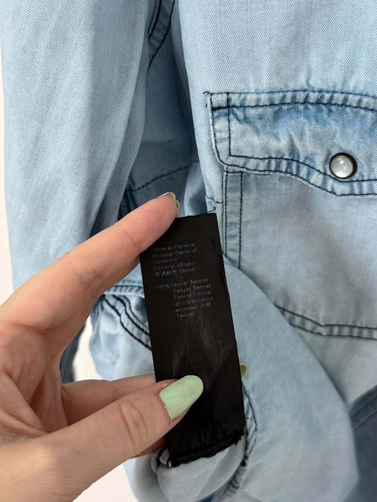 Chemise denim IKKS bleu clair taille 38 - Photo 8/9