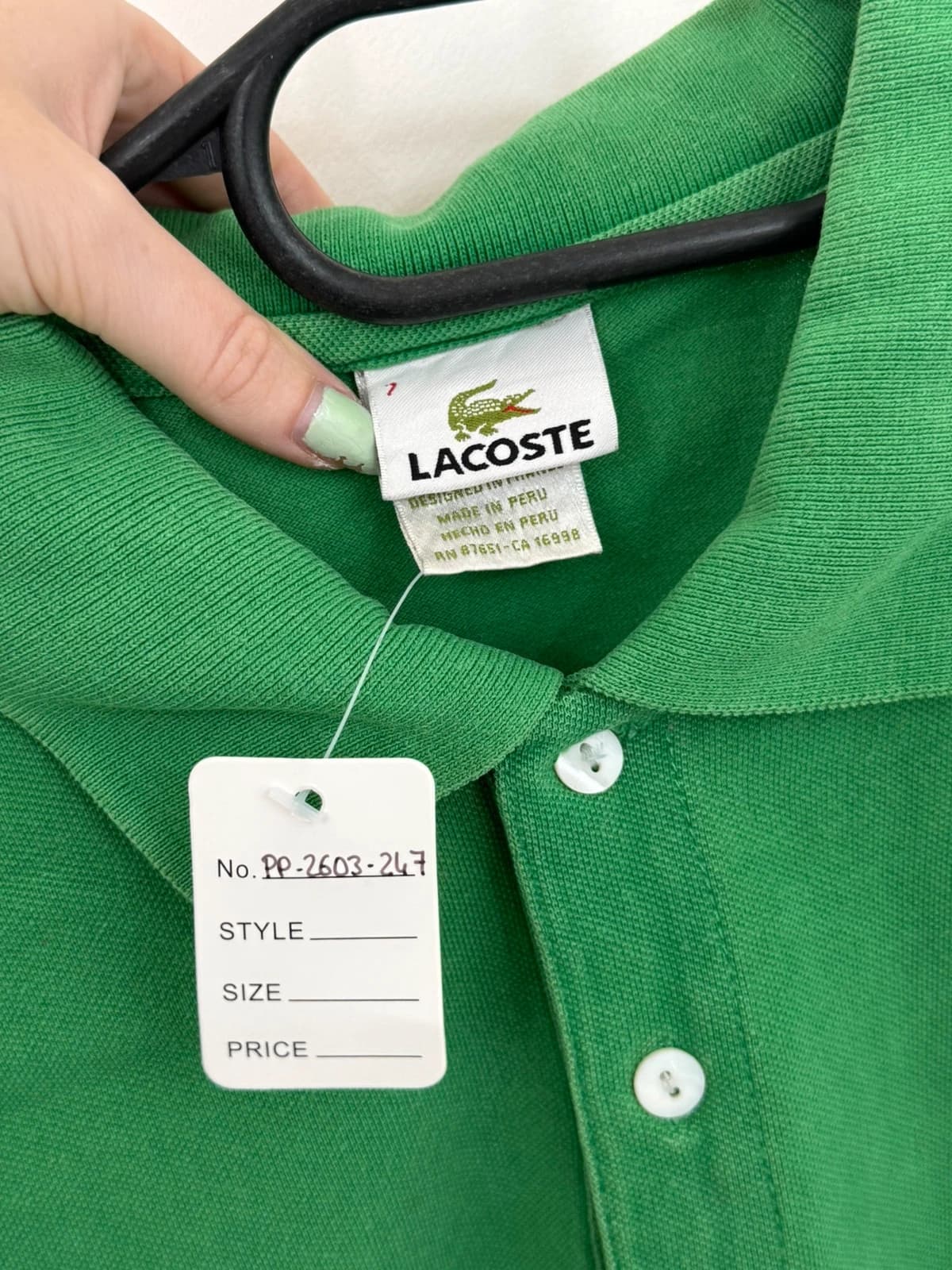 Polo piqué Lacoste vert vif taille 7/XL - PP2603247 - Photo 5/10
